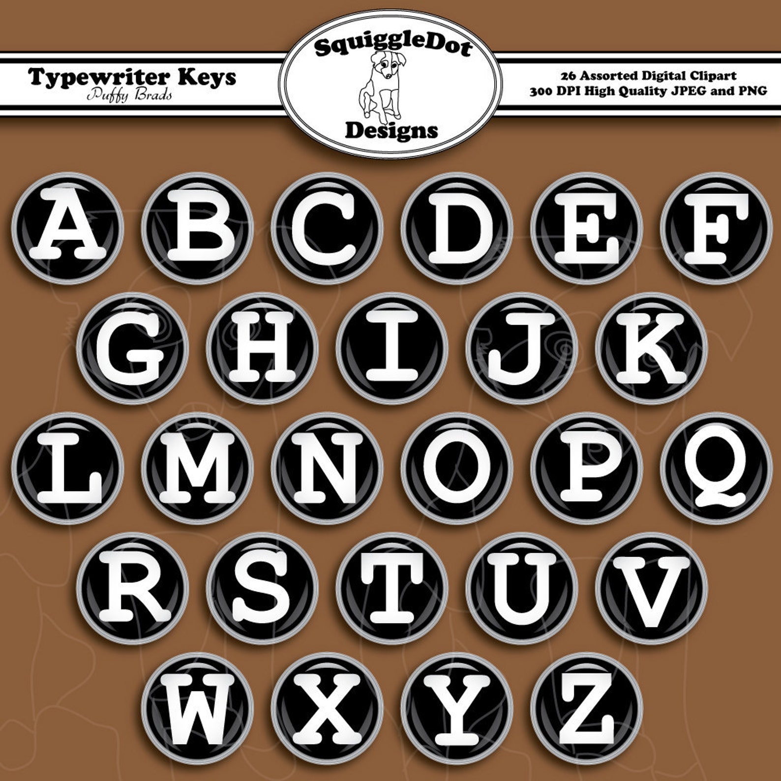 Digital Printable Brad Clip Art for Digital Scrapbooking Embellishments ...