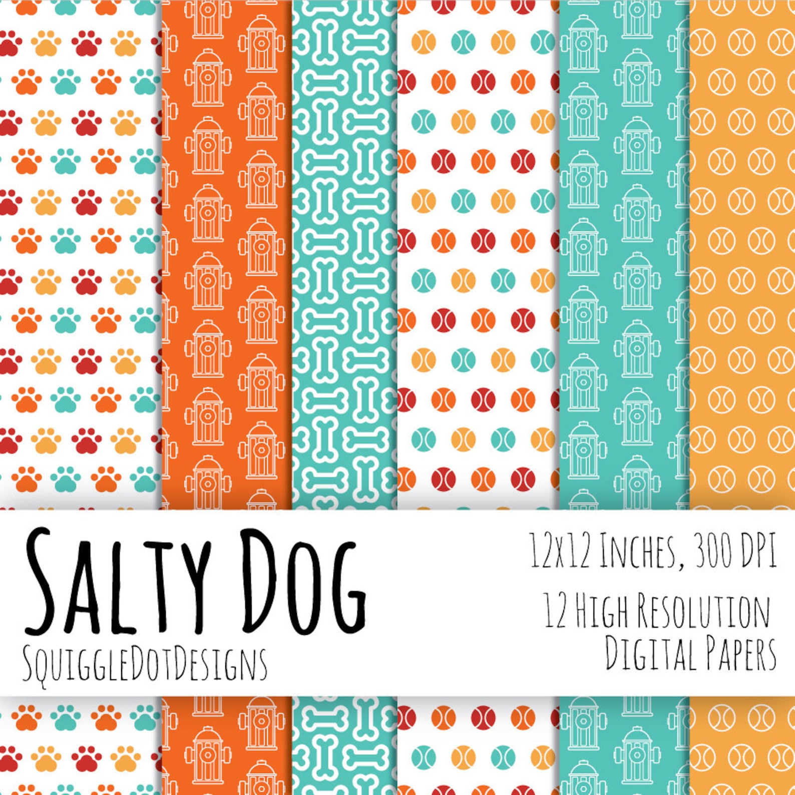Dog Themed Digital Printable Paper for Cards, Crafts, Art and ...