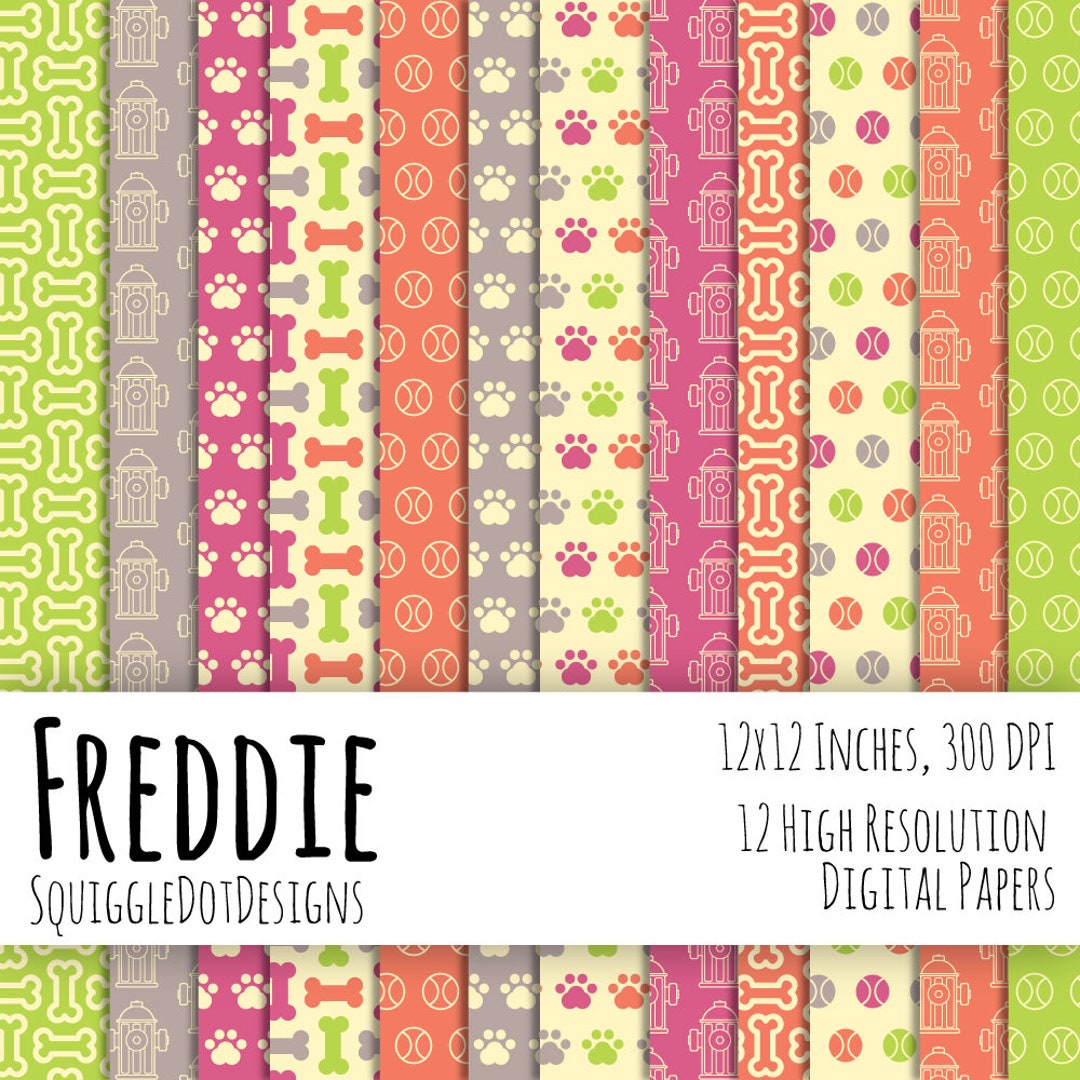 Dog Themed Digital Printable Paper for Cards, Crafts, Art and ...