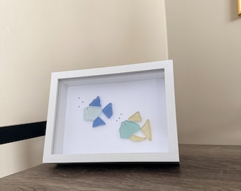 Sztuka z rybą morską – oprawiona w ramę 5x7