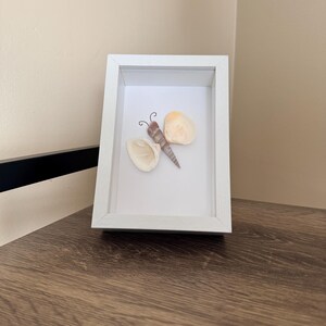 Sea Shell Butterfly Art – 4x6 Framed Wall Decor