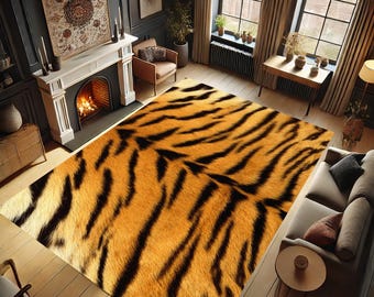 Tiger Skin Rug, Tiger Design Rug, Animal Rug, Animals Design Rug, Tiger Rug, Gift, Home Gift, Non-slip Rug, Home Decor Carpet, Tiger Pattern
