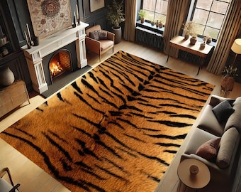 Tiger Skin Rug, Tiger Design Rug, Animal Rug, Animals Design Rug, Tiger Rug, Gift, Home Gift, Non-slip Rug, Home Decor Carpet, Tiger Pattern