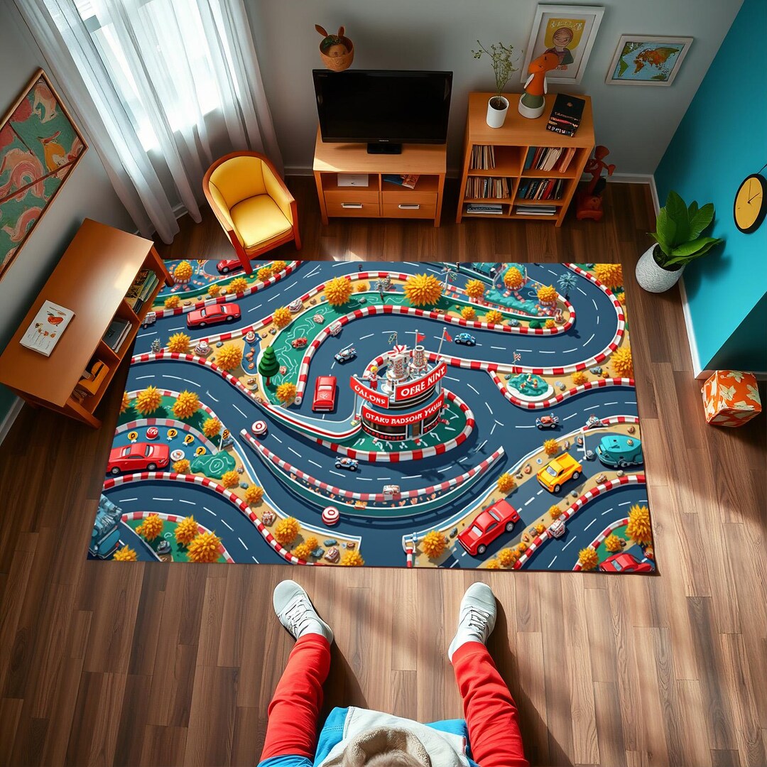 Car Rug Pattern Car Racing Themed, Cars Rug, Car Design Rug, Car Themed Rug, Racing ...