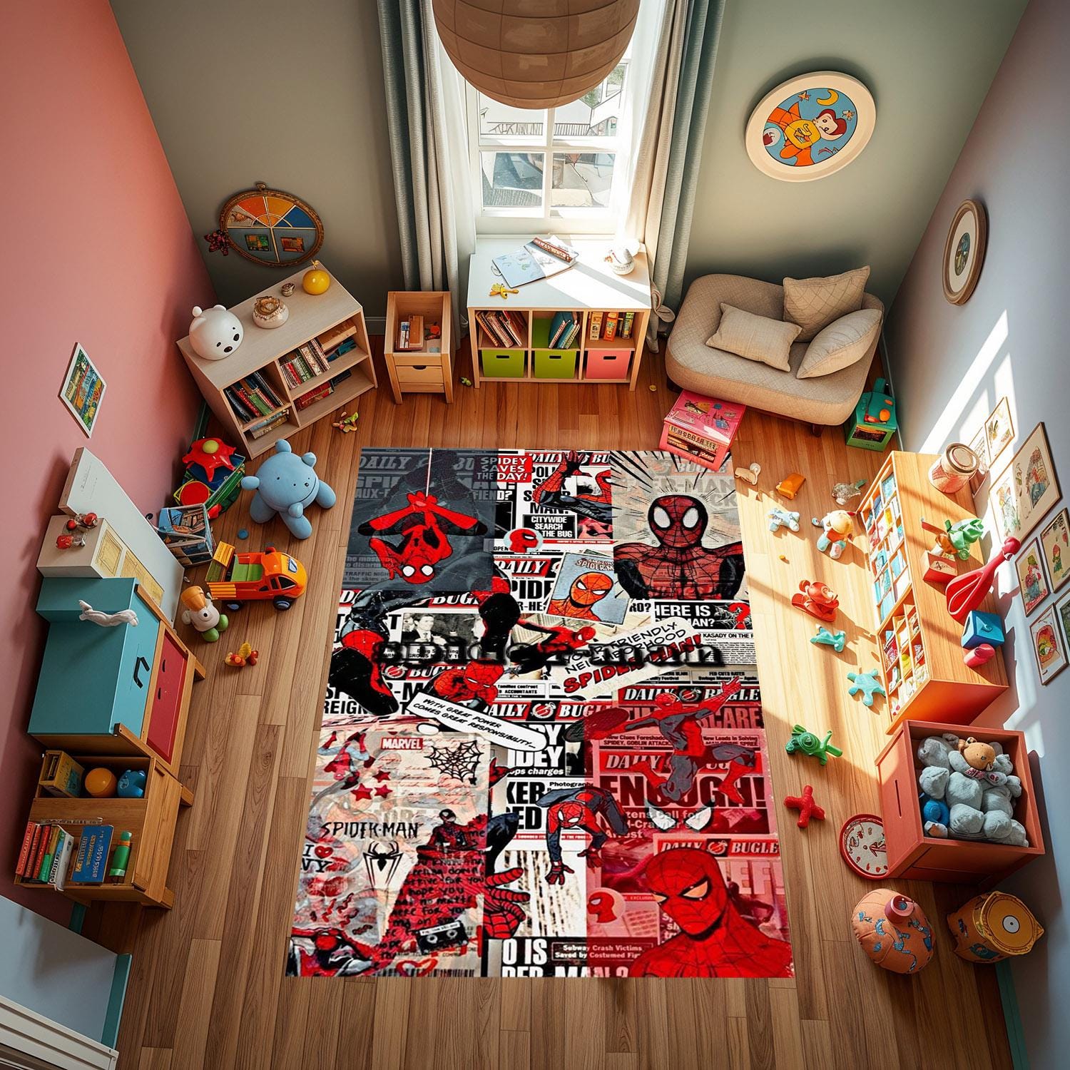 スパイダーマンをテーマにしたラグ - Etsy 日本