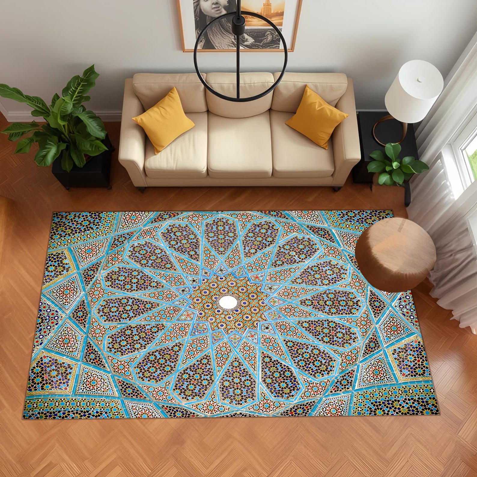 Art Rug, Living Room Rug, Historic Pattern Rug, Office, Non-slip Rug ...