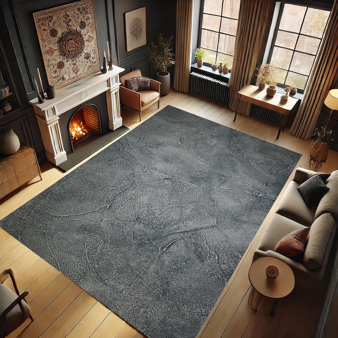 Stone Rug Design Gray Rug, Stone Patterned Rug, Rock Design Rug, Office Rug, Kitchen Rug ...