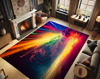 Modern Abstract Rug, Multicolored Rug, Abstract Rug, Modern Rug, Non-slip Rug, Home Decor, Colorful Rug, Neon Rug, Rainbow Rug