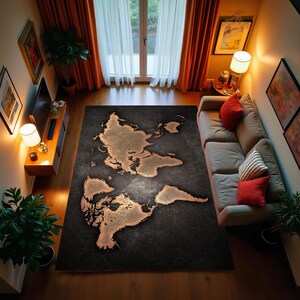 Kinderteppich, Teppich mit Landkarte, Designteppich, Erde Karte, Designteppich, Wohnzimmerteppich, Designteppich, Geschenk, Einzigartiger Designteppich,