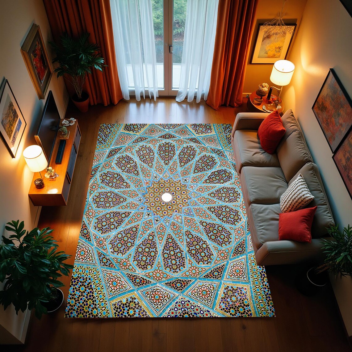 Art Rug, Living Room Rug, Historic Pattern Rug, Office, Non-slip Rug ...