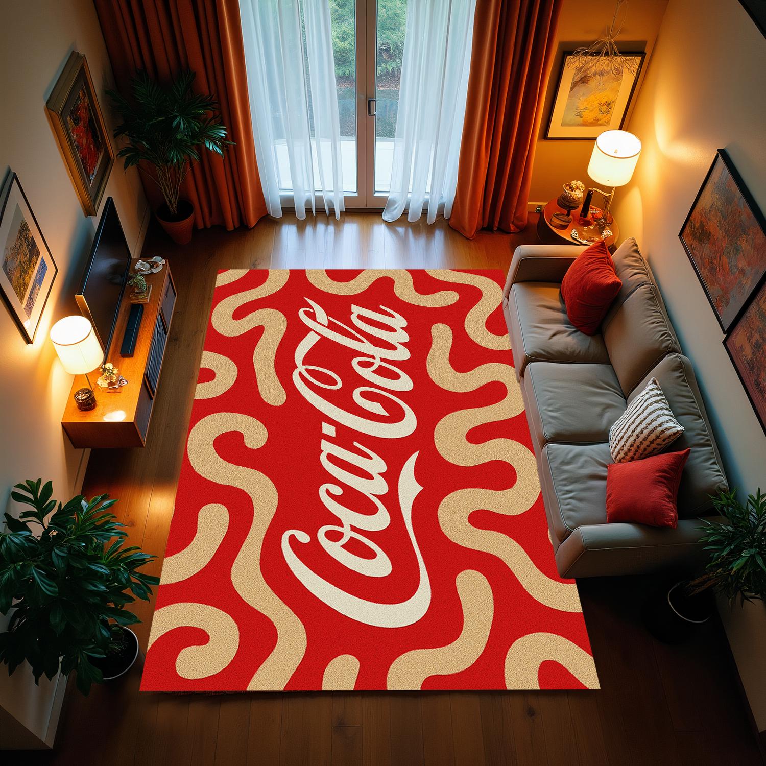 Coca Cola Round Rug Coca Cola, Coca Cola Rug, Red Design Rug, Cola Design Rug, Abstract Rug ...