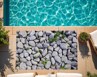 Rocky Rug, Stone Rug, Rock Design Rug, Stone Patterned, Rock Pattern Rug, Gift, Pool Rug, Custom Design Carpet, Wall Design Rug, Tree Design