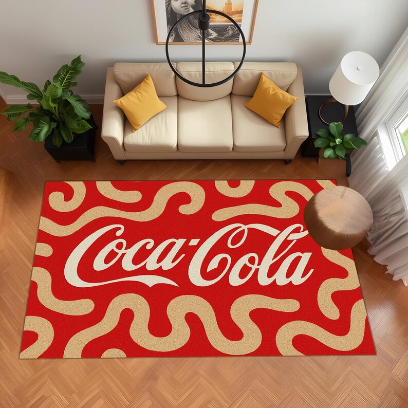 Coca Cola Round Rug Coca Cola, Coca Cola Rug, Red Design Rug, Cola Design Rug, Abstract Rug ...
