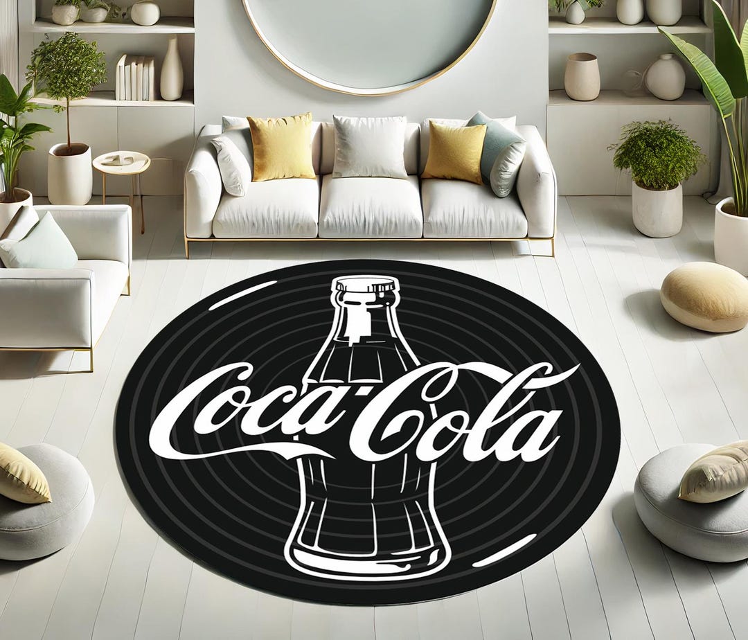 Coca Cola Round Rug Round Rug, Coca Cola, Coca Cola Rug, Cola Design Rug, Non-slip Rug ...