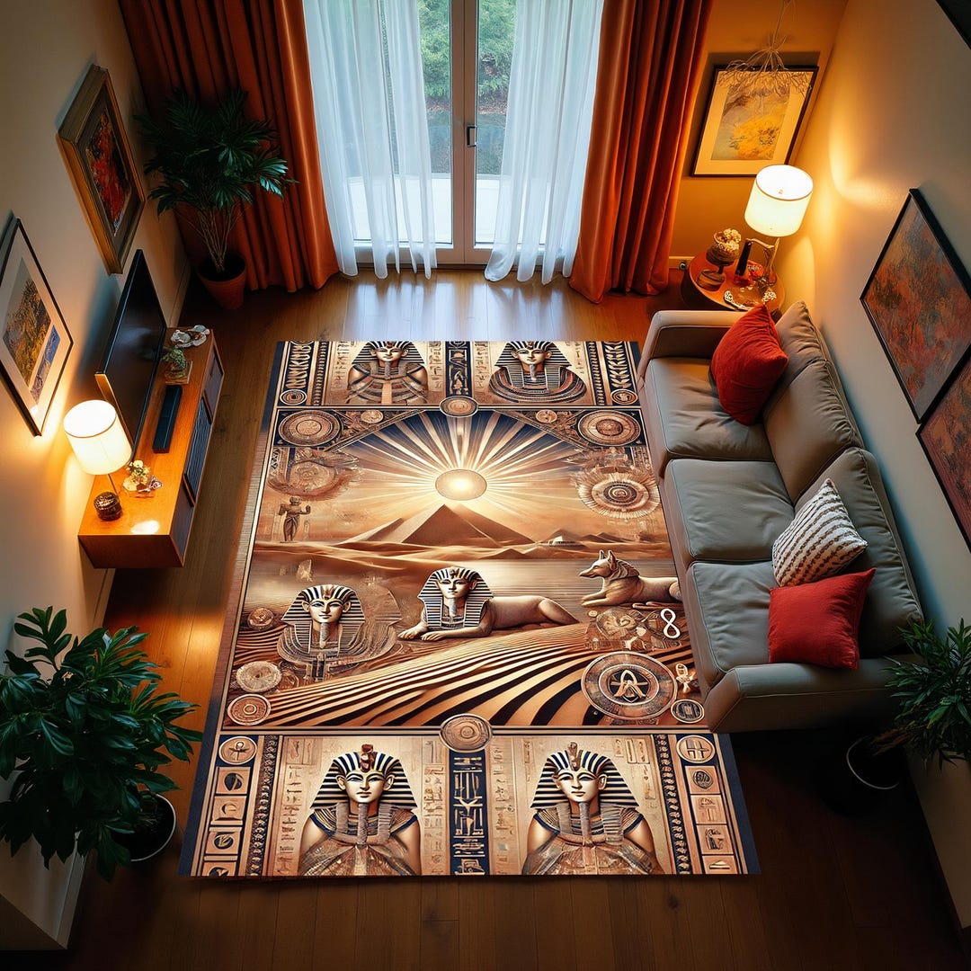 Egypt Rug, Desert Design Rug, Sun Design Rug, Historical Pattern ...