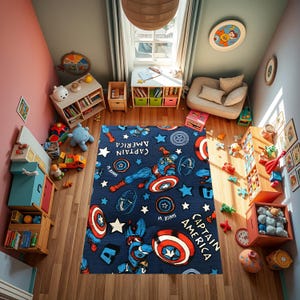 Tappeto Capitan America, Tappeto Capitan America, Tappeto Cartoon, Tappeto Comico, Tappeto Trendy, Tappeto per bambini, Regalo per bambini, Tappeto antiscivolo, Tappeto Leggenda, Tappeto Eroe, Tappeto Area