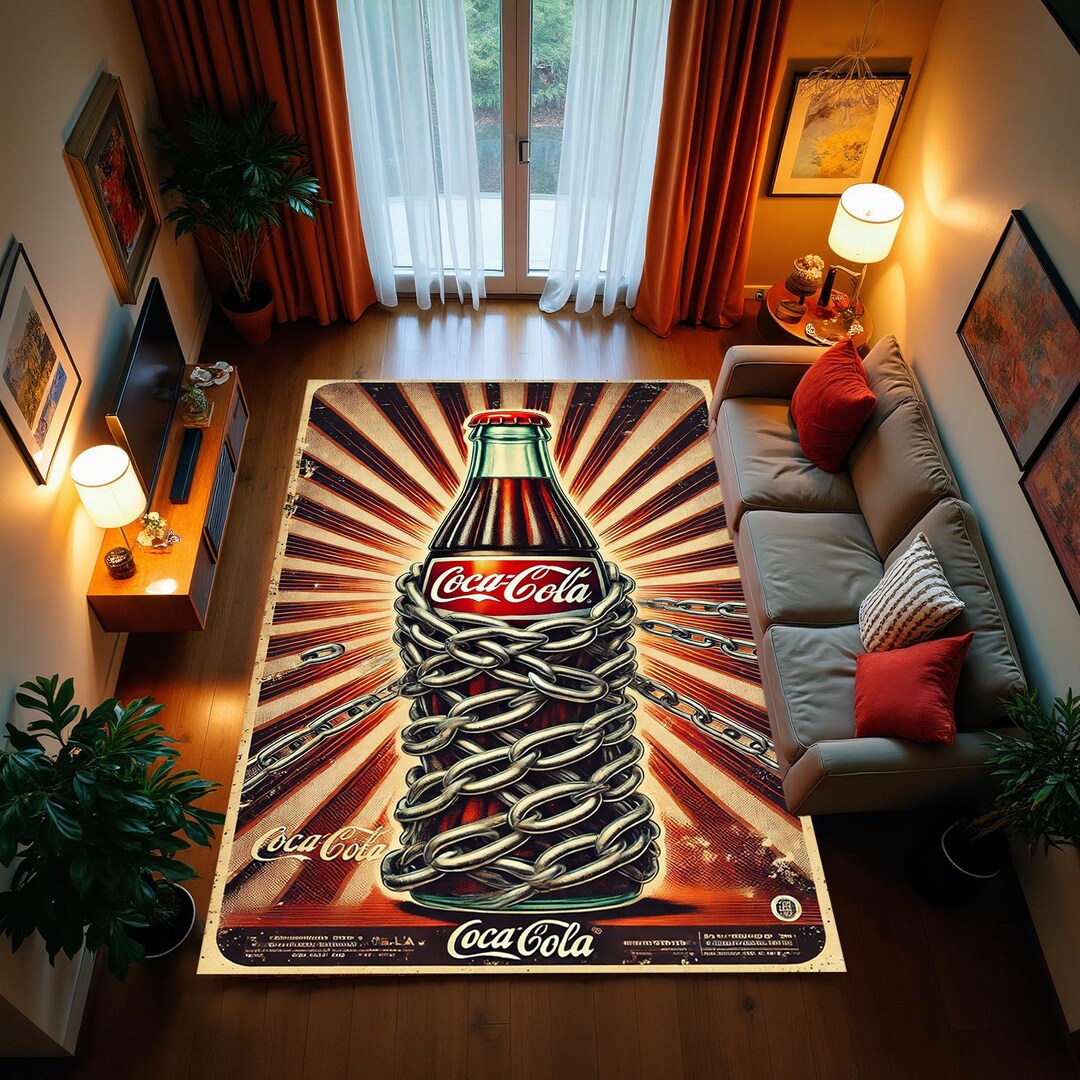 Coca Cola Round Rug Coca Cola Rug, Coca Cola Design, Cola Design Rug, Non-slip Rug, Gift ...