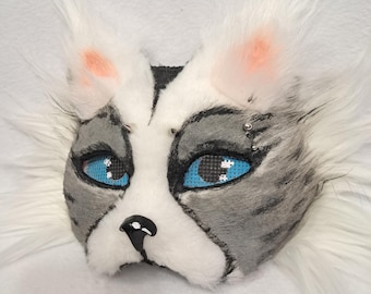 Therian Gray Cat Mask