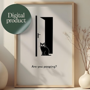 Schwarze Katze Poster 16×20, 18×24, 24×36|Digitaler Download |5x JPG| A1, 2x3, 3x4, 4x5, 11:14