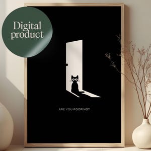Schwarze Katze Poster 16×20, 18×24, 24×36|Digitaler Download |5x JPG| A1, 2x3, 3x4, 4x5, 11:14