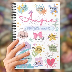 Personalized Prayer Journal: God Says You Are, Bible Verse Notebook