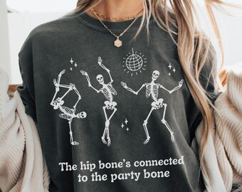 CUTE Skeleton Shirt, NEW Dancing Skeletons Fall Fashion Tee, Cute Skeletons T-Shirt for Halloween, Comfort Colors Halloween T-Shirt Autumn