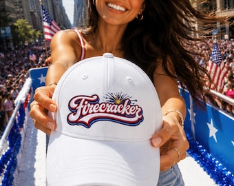 NEW Firecracker EMBROIDERED Hat for Women,2026 SUMMER Accessories Embroidered Baseball Caps, Cute Trending Sassy Outfit Hats for Summer 2026
