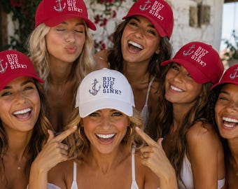 Embroidered Hats for Bachelorette Party Weekend Trip, Matching Bridesmaids Embroidered Baseball Caps for Charter Boat Brunch, Sunset Cruise