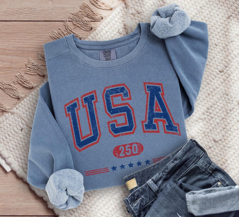 USA Semi-Quincentennial Sweatshirt or Tee, 250th Anniversary of AMERICA Shirt, 250 Years of Freedom Keepsake Shirt US Pride Gift for Patriot afbeelding 11