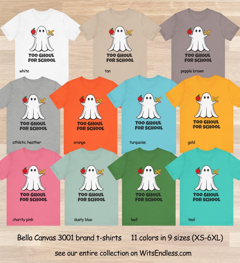 Cute Ghost T-Shirt for Teacher Gifts, Halloween Tee Too GHOUL for SCHOOL Preschool Class Elementary Special Education Homeschool Moms PTO Gift for teacher, coach, librarian, special ed teacher, school staff, high school graduating senior