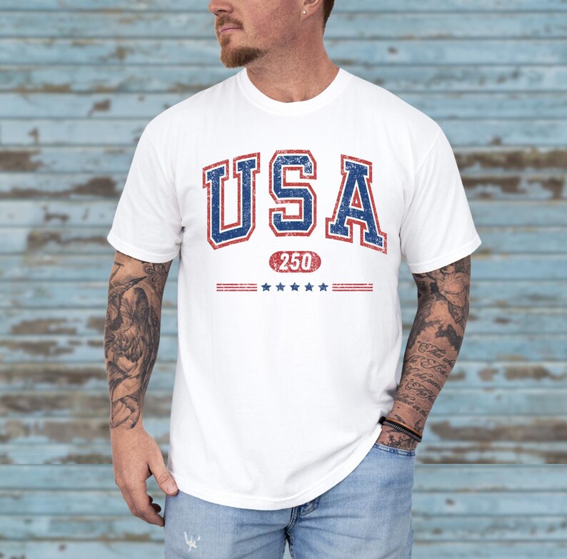 USA Semi-Quincentennial Sweatshirt or Tee, 250th Anniversary of AMERICA Shirt, 250 Years of Freedom Keepsake Shirt US Pride Gift for Patriot afbeelding 18