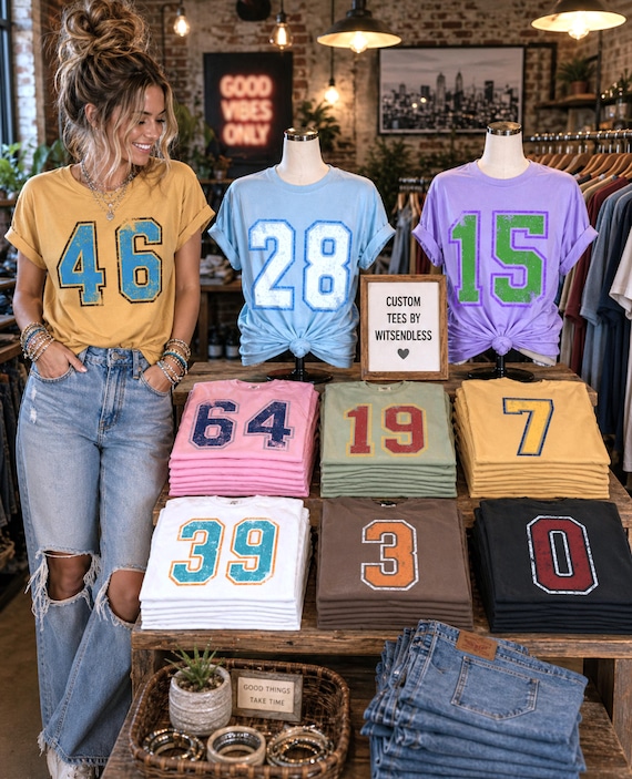 Cute Summer Shirt, Custom Matching Shirts, Personalized Sports Teams Tees, Custom Number Summer Outfit Shirts, Beach Cover Up