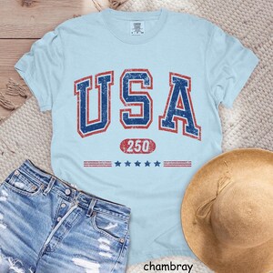 USA Semi-Quincentennial Sweatshirt or Tee, 250th Anniversary of AMERICA Shirt, 250 Years of Freedom Keepsake Shirt US Pride Gift for Patriot afbeelding 6