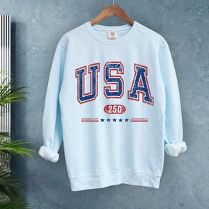 USA Semi-Quincentennial Sweatshirt or Tee, 250th Anniversary of AMERICA Shirt, 250 Years of Freedom Keepsake Shirt US Pride Gift for Patriot afbeelding 3