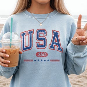 USA Semi-Quincentennial Sweatshirt or Tee, 250th Anniversary of AMERICA Shirt, 250 Years of Freedom Keepsake Shirt US Pride Gift for Patriot afbeelding 16
