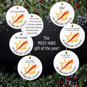 Adorno personalizado para el Día de los Reyes Magos, regalo personalizado para protestas pacíficas contra Trump y derechos de la Primera Enmienda, regalo para manifestaciones demócratas. imagen 4