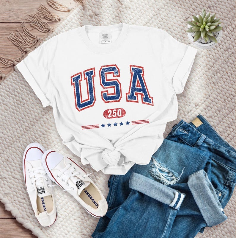 USA Semi-Quincentennial Sweatshirt or Tee, 250th Anniversary of AMERICA Shirt, 250 Years of Freedom Keepsake Shirt US Pride Gift for Patriot afbeelding 2