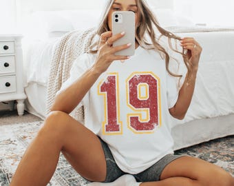 Custom Number Shirt, Football Game Day Tee, Player's Number Comfort Colors T-Shirt Sports Mom Gift, Football Mama Shirt, Varsity Numbers