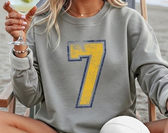 Volleyball GIFT Game Day Sweatshirt, CUSTOM Number VOLLEYBALL Team Shirt Gift for Girls, Volleyball Fans & Moms Gift Idea Shirt, Player No.