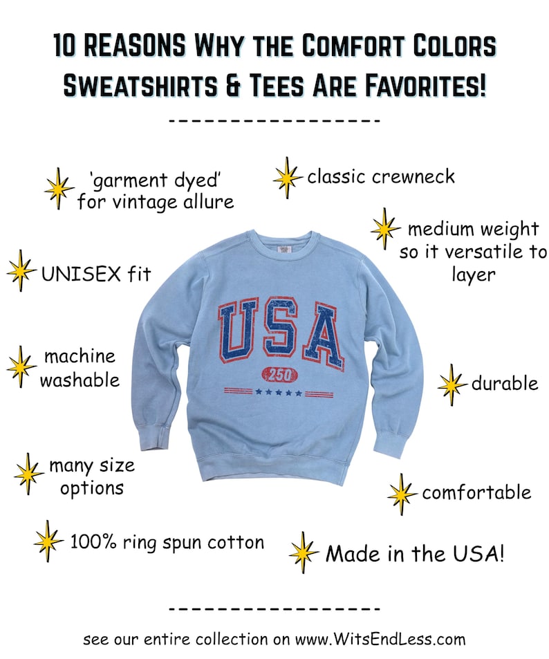 USA Semi-Quincentennial Sweatshirt or Tee, 250th Anniversary of AMERICA Shirt, 250 Years of Freedom Keepsake Shirt US Pride Gift for Patriot afbeelding 7