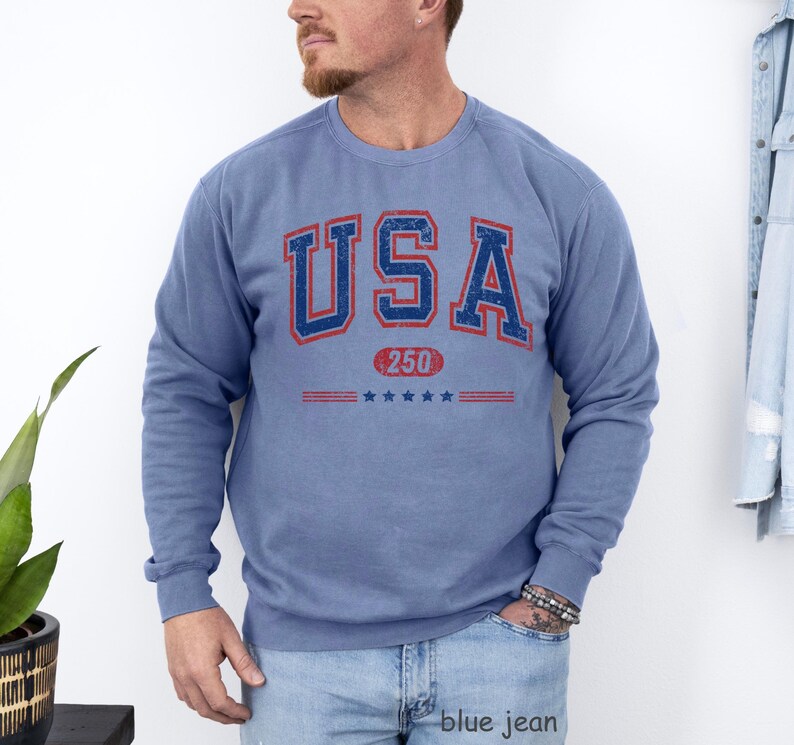 USA Semi-Quincentennial Sweatshirt or Tee, 250th Anniversary of AMERICA Shirt, 250 Years of Freedom Keepsake Shirt US Pride Gift for Patriot afbeelding 12