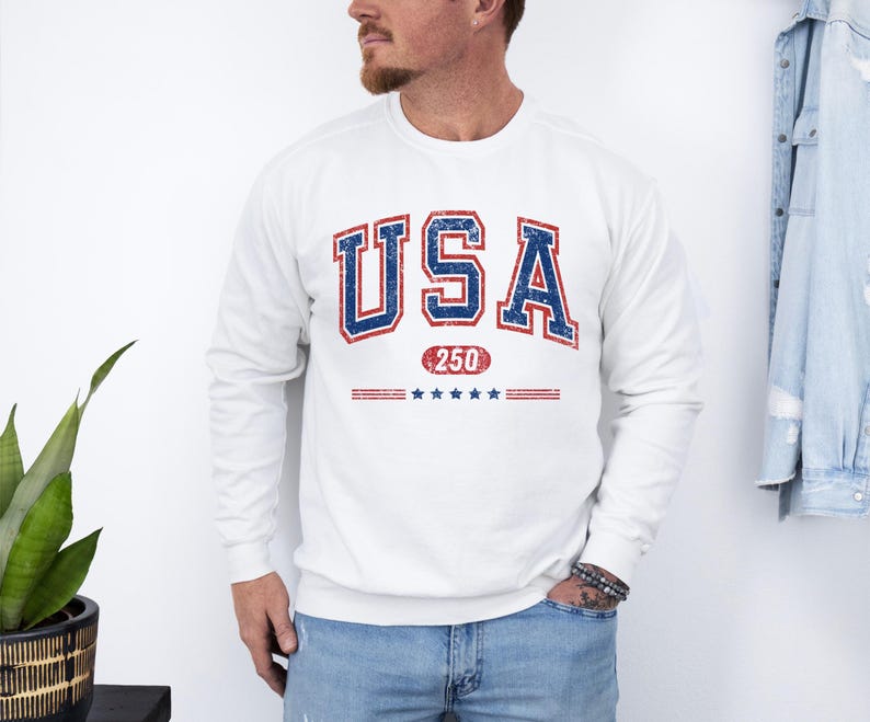 USA Semi-Quincentennial Sweatshirt or Tee, 250th Anniversary of AMERICA Shirt, 250 Years of Freedom Keepsake Shirt US Pride Gift for Patriot afbeelding 5