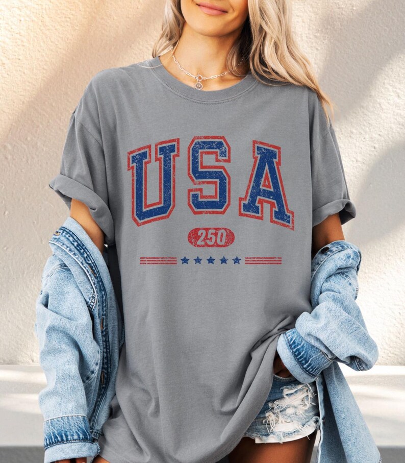 USA Semi-Quincentennial Sweatshirt or Tee, 250th Anniversary of AMERICA Shirt, 250 Years of Freedom Keepsake Shirt US Pride Gift for Patriot afbeelding 15