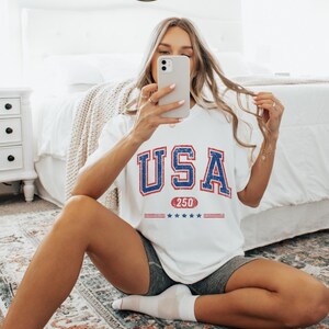 USA Semi-Quincentennial Sweatshirt or Tee, 250th Anniversary of AMERICA Shirt, 250 Years of Freedom Keepsake Shirt US Pride Gift for Patriot afbeelding 17