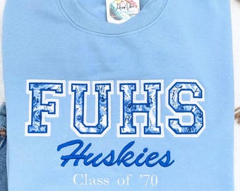 Embroidered Class Reunion Sweatshirt, Custom High School Sweatshirt, Alma Mater Sweatshirt, Alumni School Pride, Alumnus Sweater, Mascot