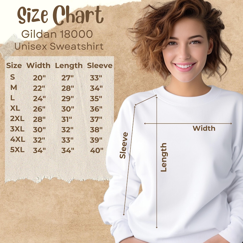 Gildan Sweatshirt and Hoodie size chart. Most shoppers order their standard clothing size for a cozy, relaxed fitting sweatshirt. You may wish to size up for an even more oversized look if you intend to pull sweatshirt band down to cover tight leggings.