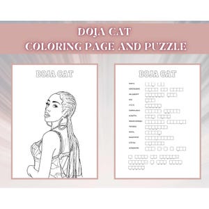 Doja Cat Coloring Page & Double Puzzle | Digital Printable Download Fun ...