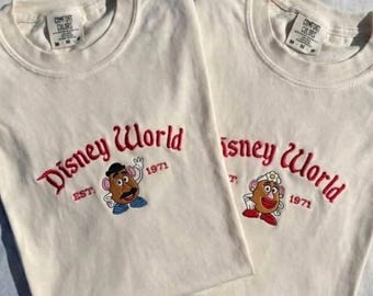 Embroidered Toy Story Mr and Mrs Potato Head Couple Shirts, Spud Muffin Sweet Potato Matching Tee, Disneyland Magic Kingdom Trip Outfit