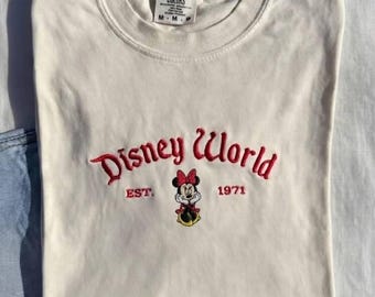 Comfort Colors Disney World Est 1971 Embroidered Shirt, Mickey and Friends Disney Tee, Vintage Florida Disney Vacation Shirt
