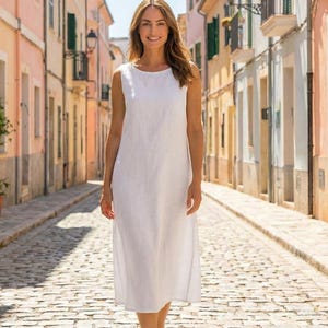 white christmas dresses Leset Yoko Mini Tank Dress in White in Cotton